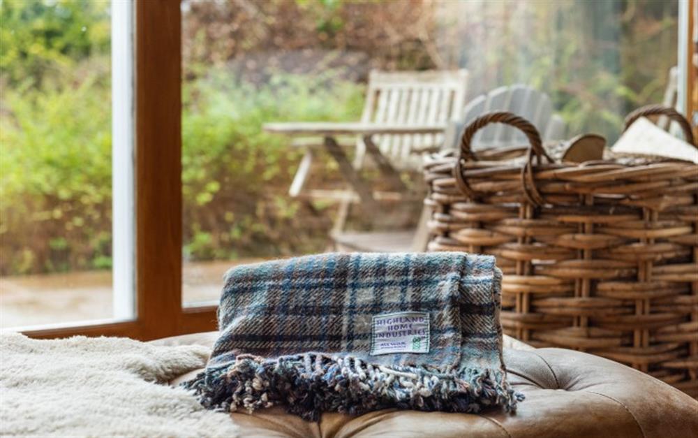 Cosy warm blankets  at Raleigh Lodge in Wheddon Cross