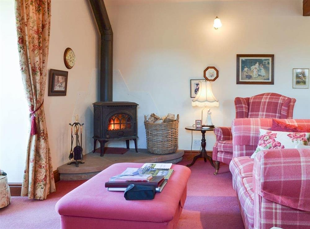 Pretty living space with woodburner at Rambling Rose in Nr Keswick, Cumbria., Great Britain