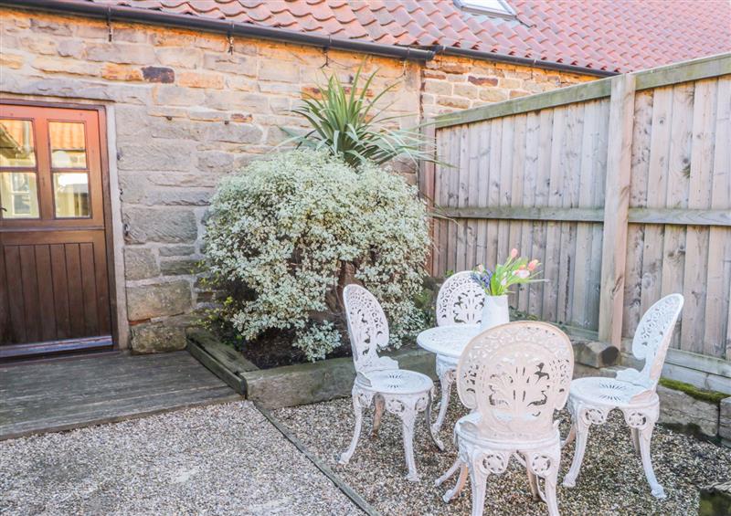 Garden and furniture at Raygill Cottage, Sneaton, North Yorkshire