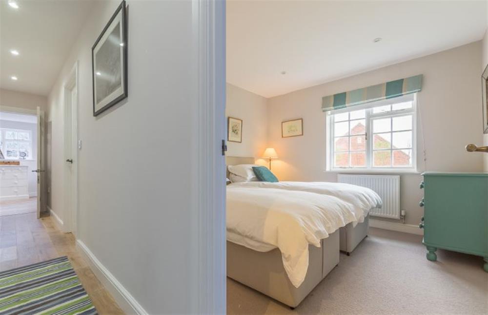 Ground floor: Bedroom two, twin room with en-suite Shower room at Red Gables, Burnham Market near Kings Lynn