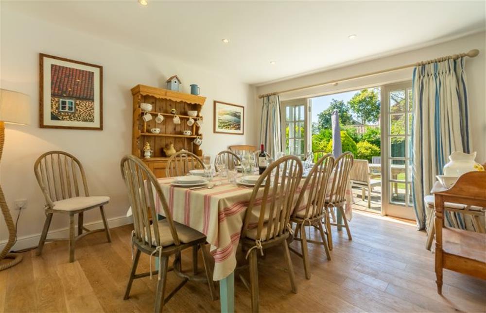 Ground floor: The Dining room has french doors leading to the garden at Red Gables, Burnham Market near Kings Lynn