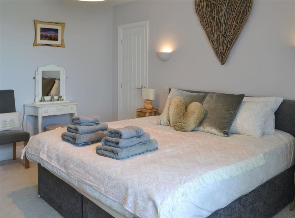 Welcoming double bedded room at Red Hen Cottage in Acklington, Northumberland