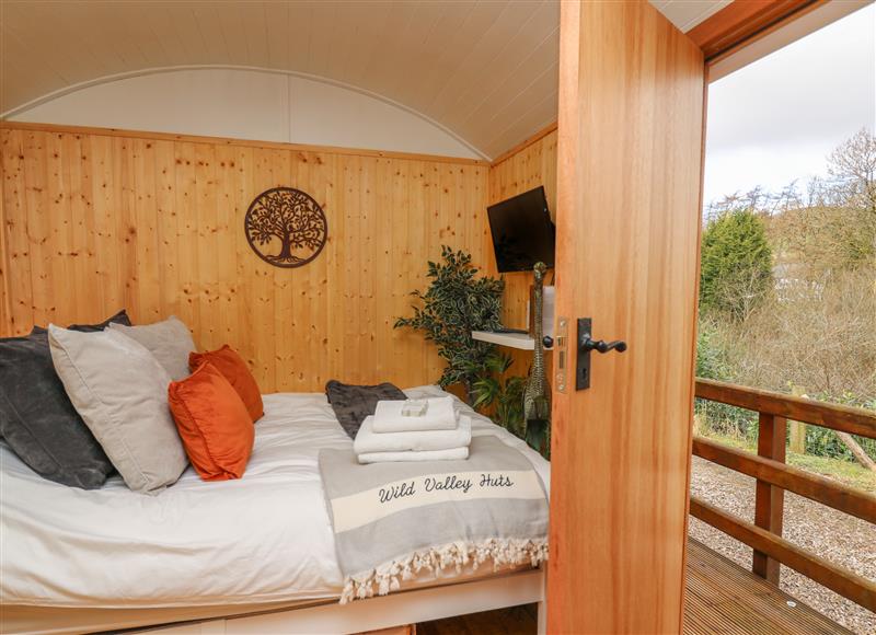 This is the bedroom at Red Kite Hut, Maengwyneddd near Llanrhaeadr-Ym-Mochnant