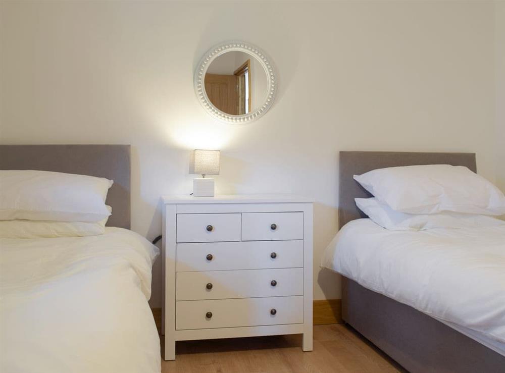Twin bedroom at Red Kite Lodge in Kington, Powys