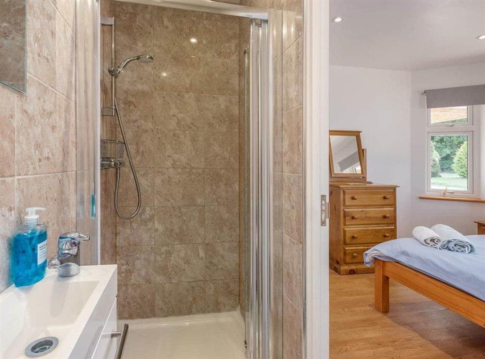 En-suite shower room at Red Squirrel Lodge in Wootton, near Newport, Isle of Wight