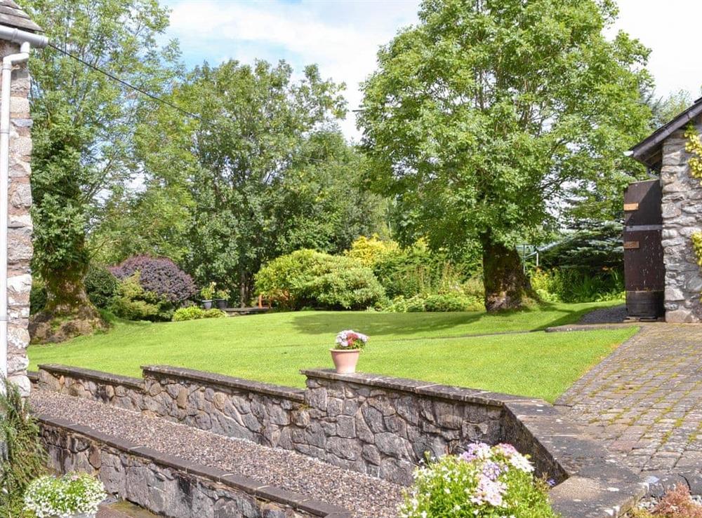 Mature lawned garden at Red Syke in Troutbeck, near Keswick, Cumbria