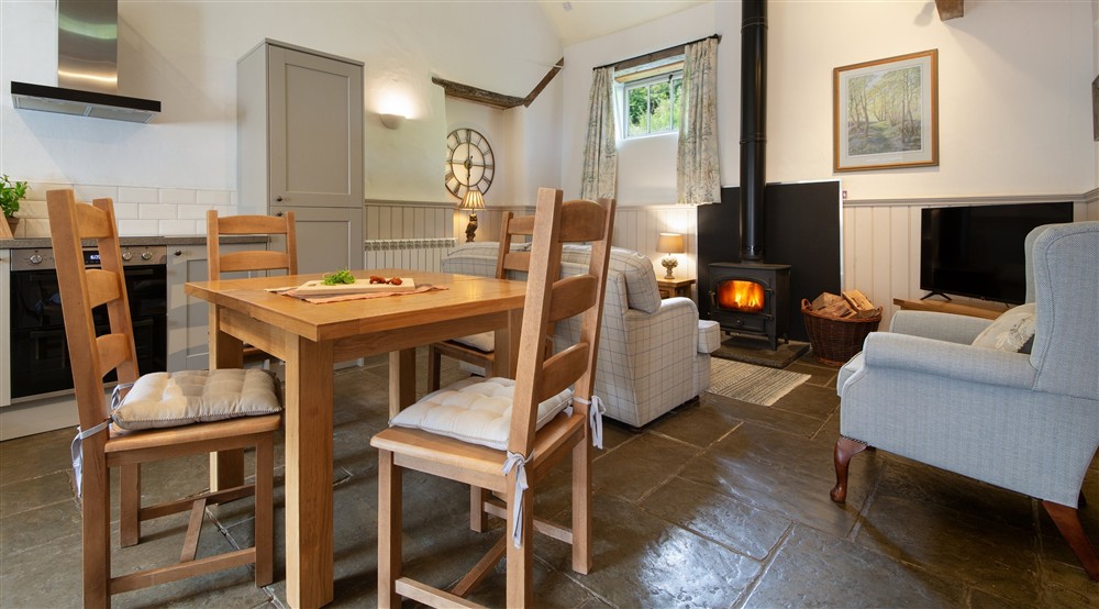 The dining and sitting area at Redhurst in Nr Ashbourne, Derbyshire