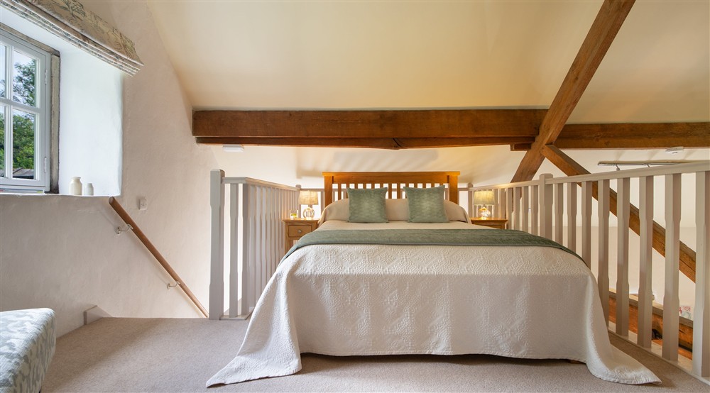 The gallery double bedroom at Redhurst in Nr Ashbourne, Derbyshire