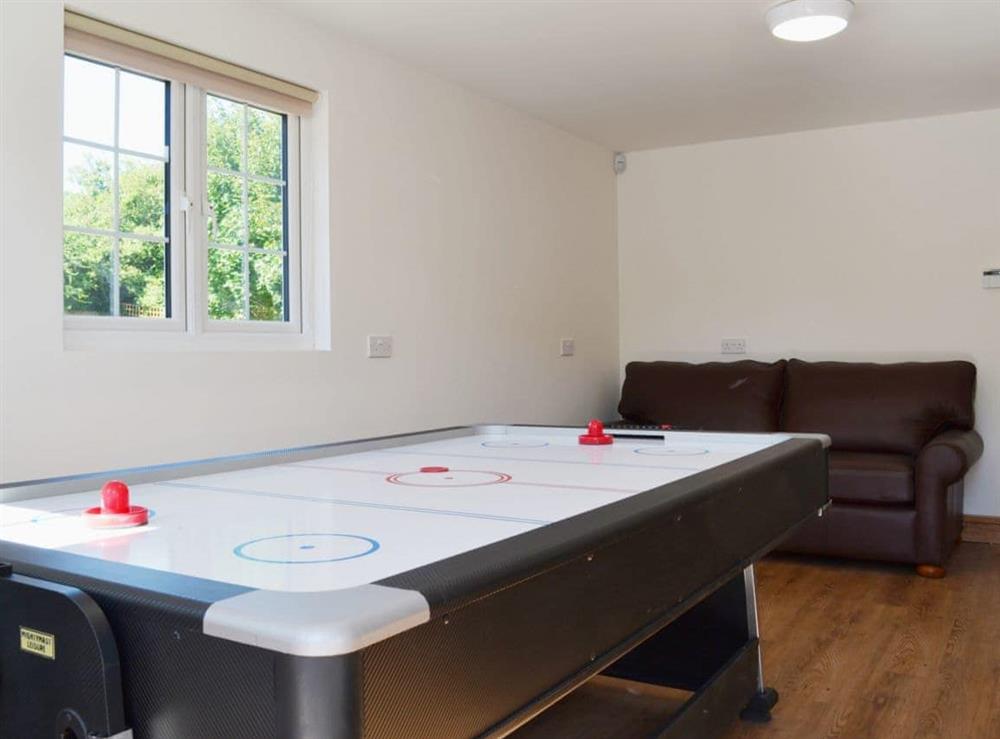 Air hockey is just one of the games available in the ’leisure barn’