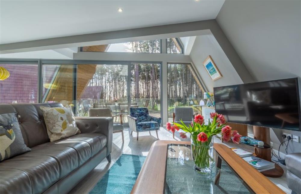 Ground floor: A light-filled living area at Reedcutter Lodge, Weybourne near Holt