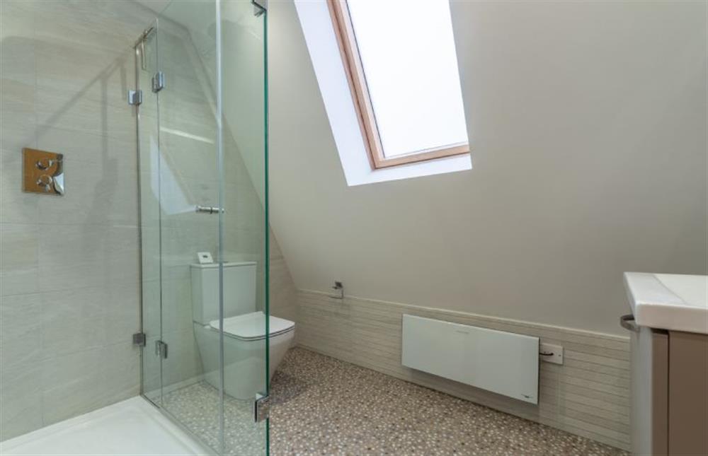 Ground floor: Bathroom with walk-in shower at Reedcutter Lodge, Weybourne near Holt