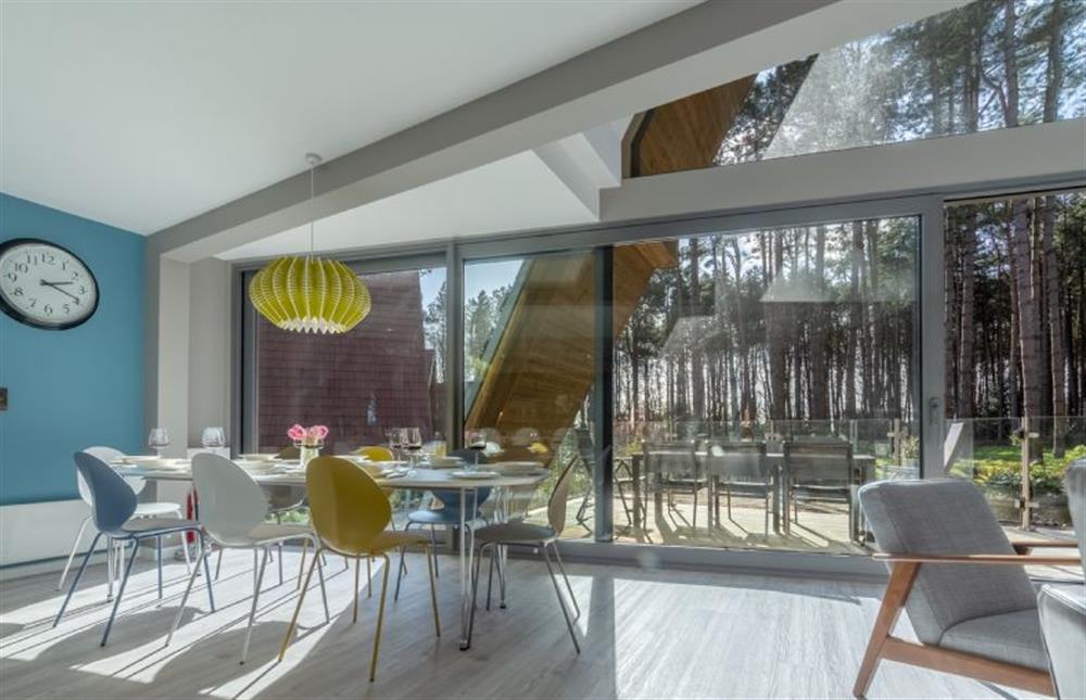 Ground floor: Inside and outside dining areas at Reedcutter Lodge, Weybourne near Holt