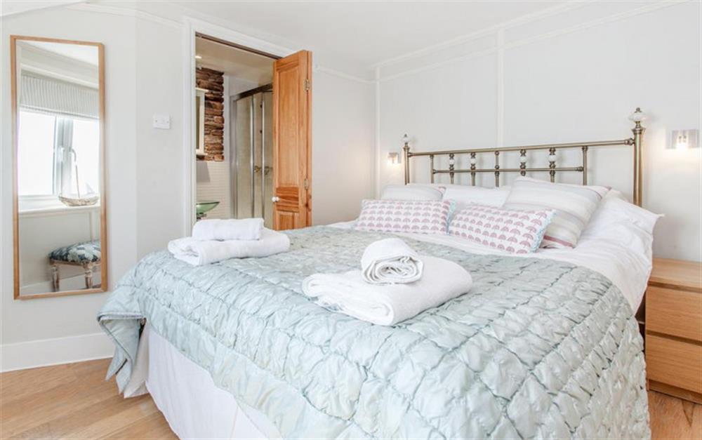 The master bedroom with en suite in Upper Reeds. at Reeds in Torcross