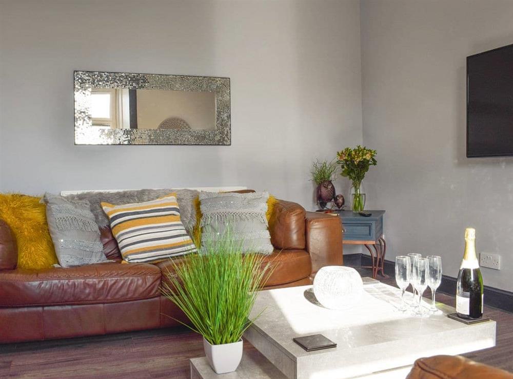 Comfortable seating within living area at Reflections in St Monans, near Anstruther, Fife