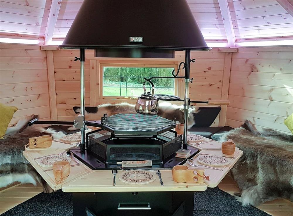Cosy and comfortable barbecue hut - perfect for entertaining whatever the weather at Renchers Farmhouse in Crossway Green, near Stourport-on-Severn, Worcestershire