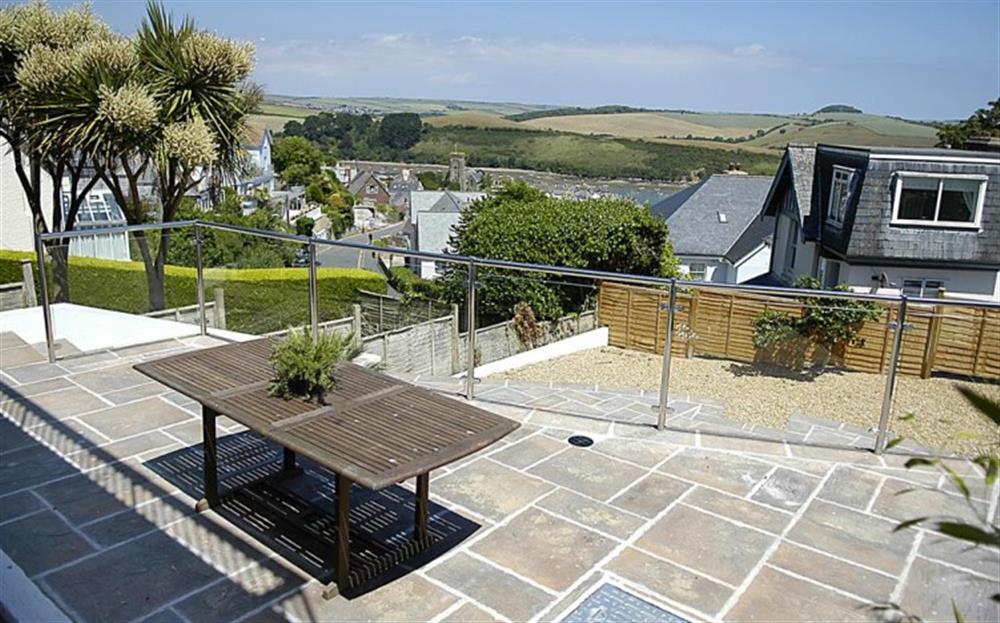Top terrace and view at Rest Harrow in Salcombe