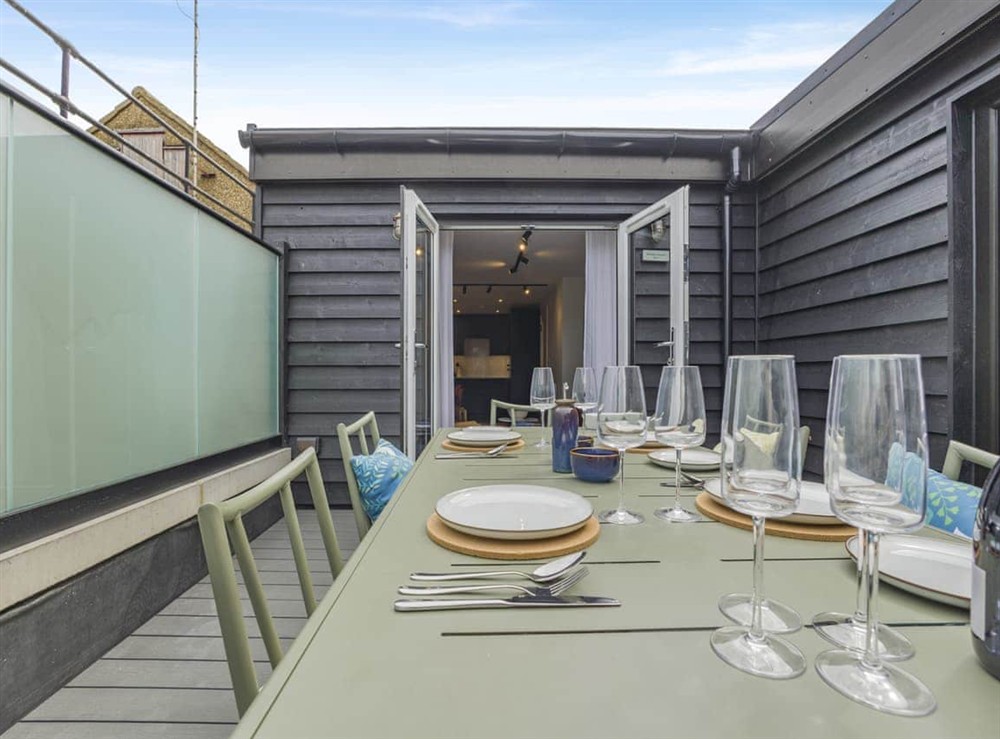 Sitting-out-area at Restharrow in Whitstable, Kent