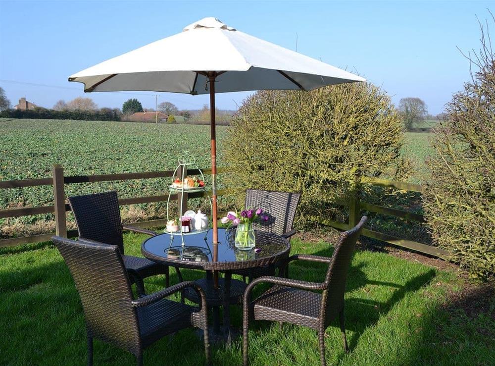 Lovely sitting-out-area with wonderful views at Restwell in Southrepps, Norfolk., Great Britain