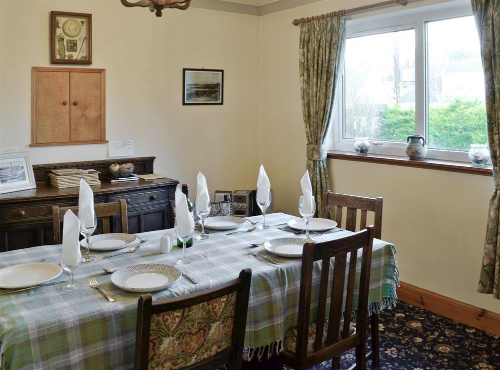 Convenient dining room at Rhonepark Steading in Castle Douglas, Kirkcudbrightshire