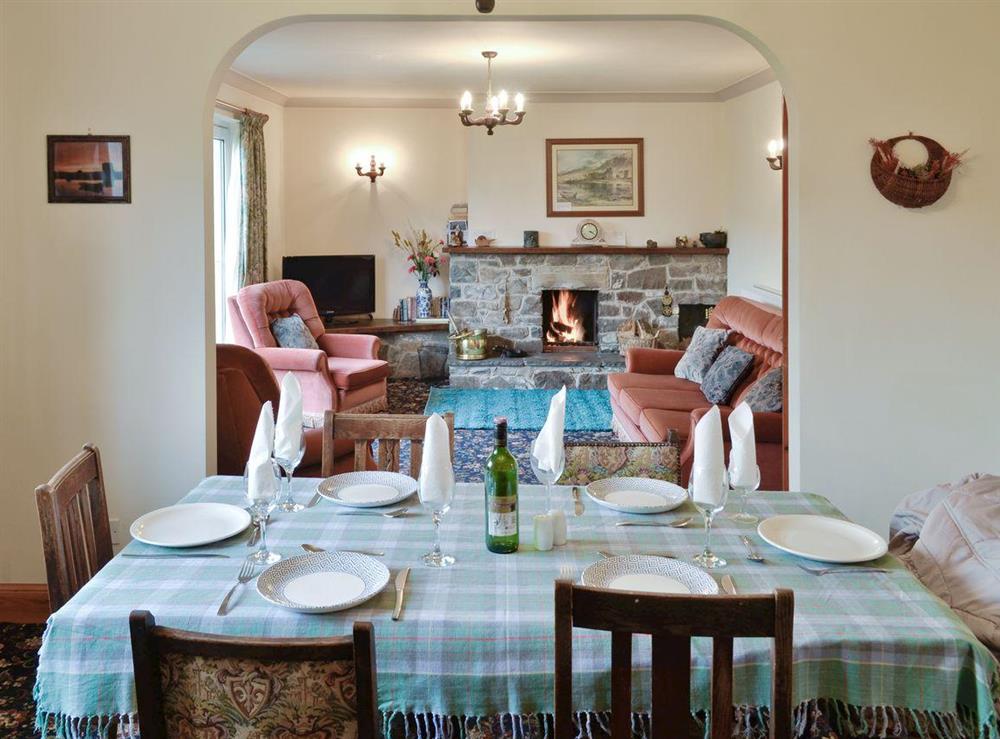 Open-aspect living and dining area at Rhonepark Steading in Castle Douglas, Kirkcudbrightshire
