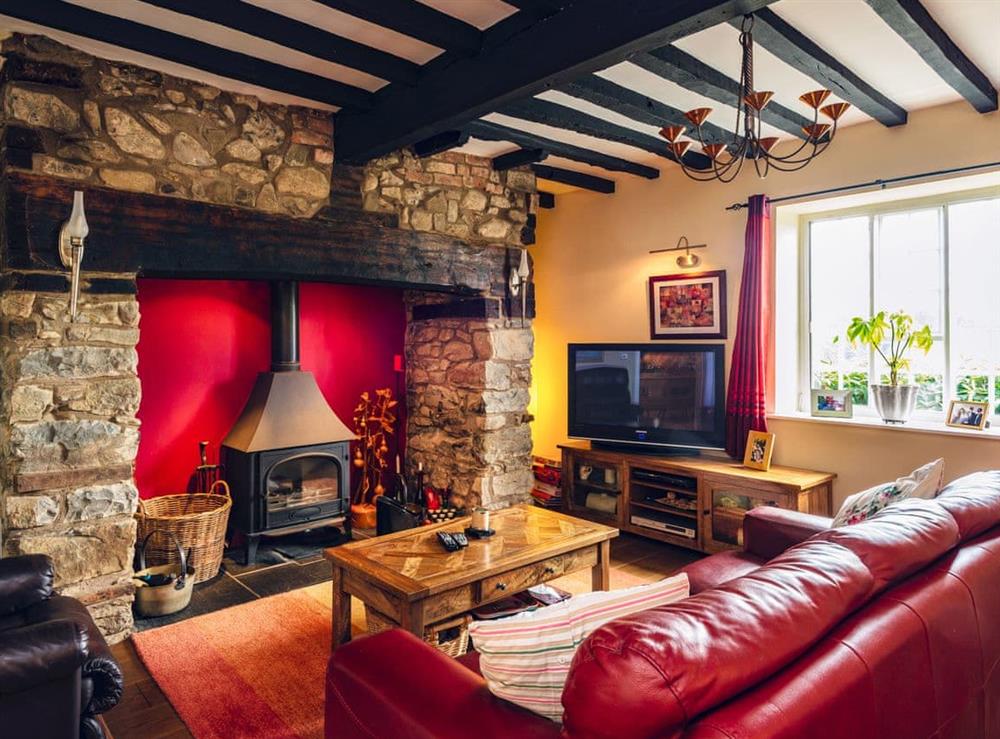 Living room at Rhos-Y-Glascoed Isaf in Meifod, near Welshpool, Powys