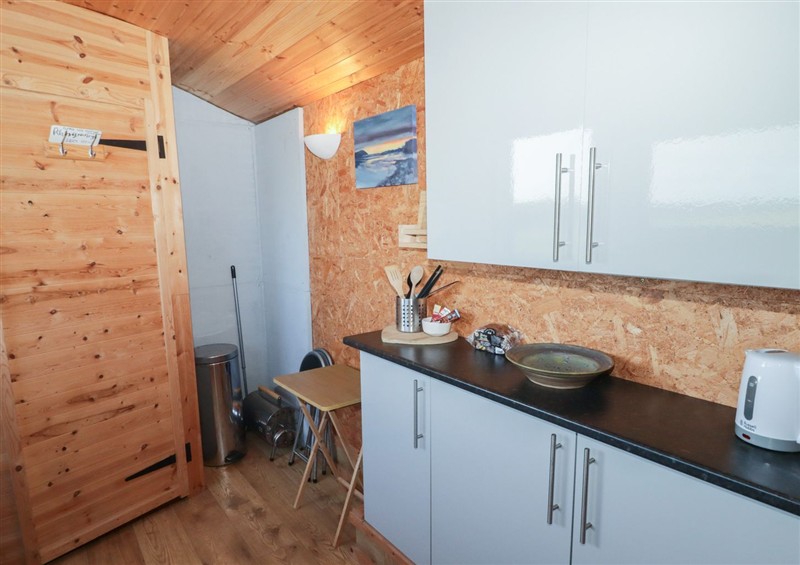 This is the kitchen at Rhosgranog Shepherds Hut, Llandeloy near Solva