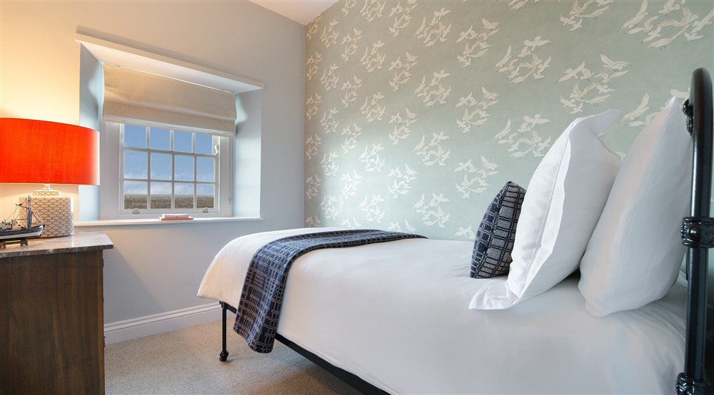 The single bedroom at Rhossili Old Rectory in Rhossili, South Wales