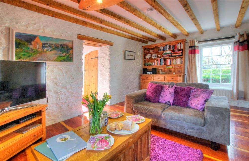 The living area at Rhosson Chapel Cottage in St Justinians, Pembrokeshire, Dyfed