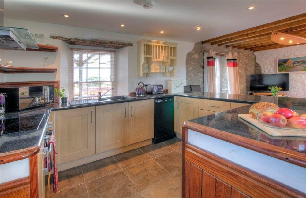 This is the kitchen at Rhosson Chapel Cottage in St Justinians, Pembrokeshire, Dyfed