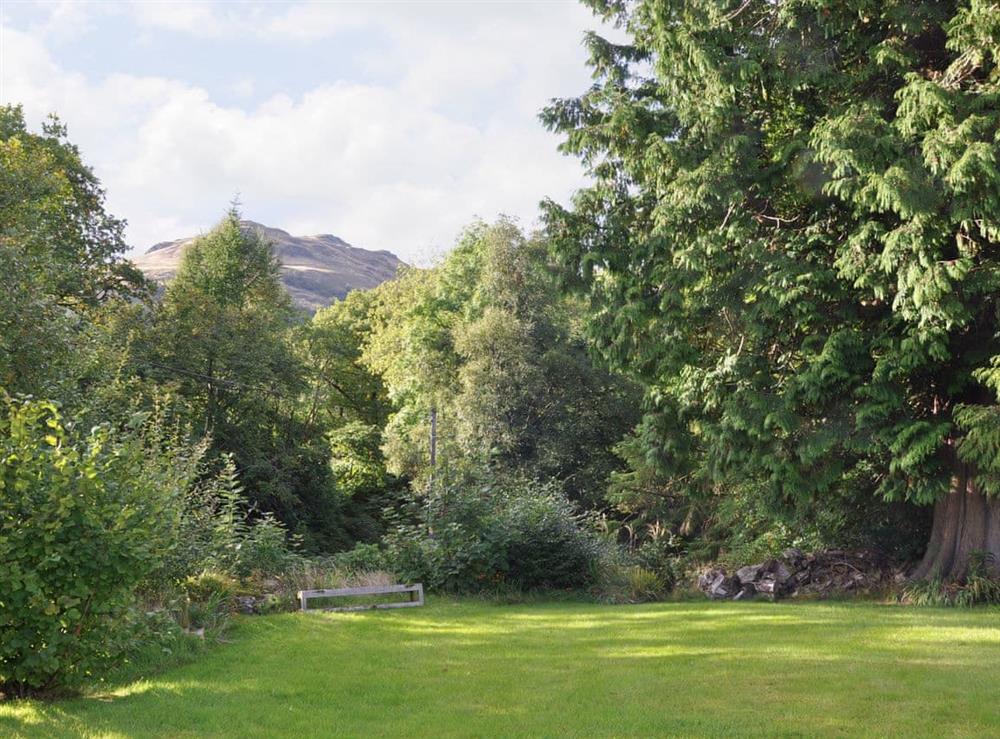 Mature gardens at Rhumhor House in Carrick Castle, near Lochgoilhead, Argyll