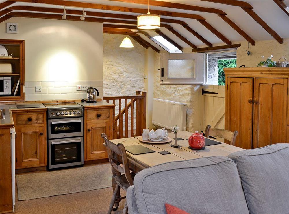 Open plan style living area at Rhydlanfair Cottage in Nr. Betws-y-Coed, Gwynedd., Great Britain