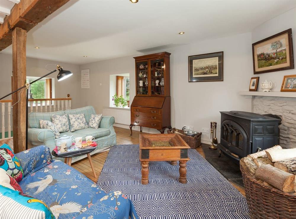 Welcoming living area at Rhydloes Mill in Llansilin, near Oswestry, Powys