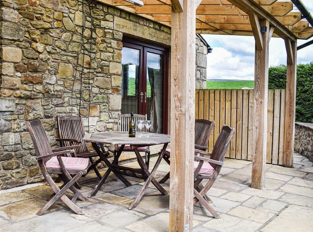 Sitting-out-area at Rigg Cottage in Beacon Fell, Lancashire
