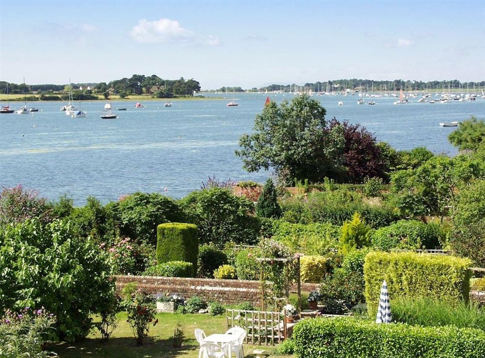 View from bedroom window at Riggers Cottage in Bosham, West Sussex