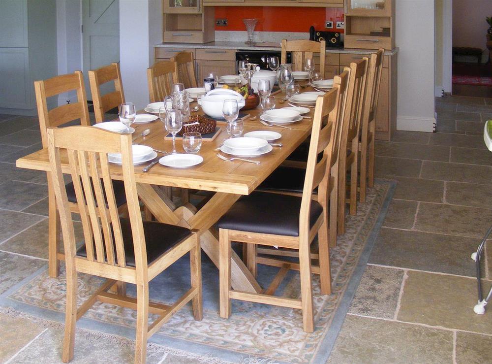Large dining table at Rimmers Farmhouse in Wichenford, near Worcester, Worcestershire