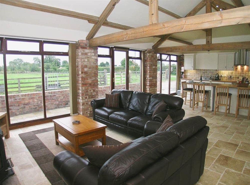 Open plan living/dining room/kitchen at Rising Sun Cottage in Aldwark, near Tollerton, North Yorkshire
