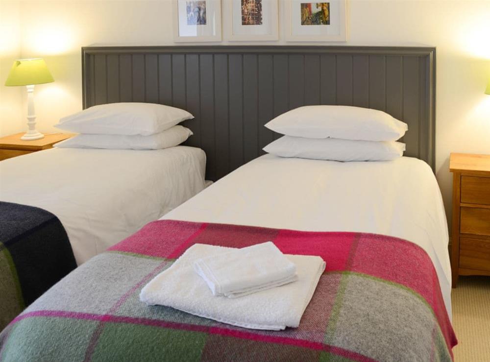 Bedroom with zip and link bed to make a super kingsize double or twin beds at The Byre, 