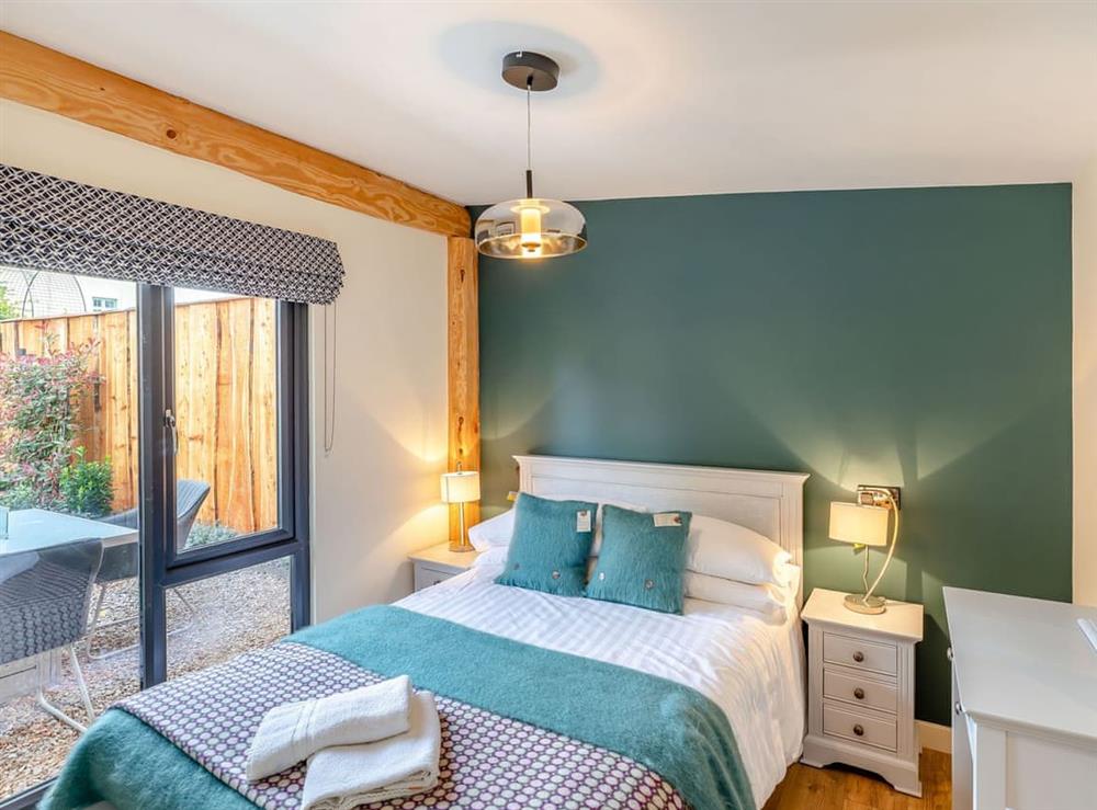 Double bedroom at River Banwy Lodge in Welshpool, Powys