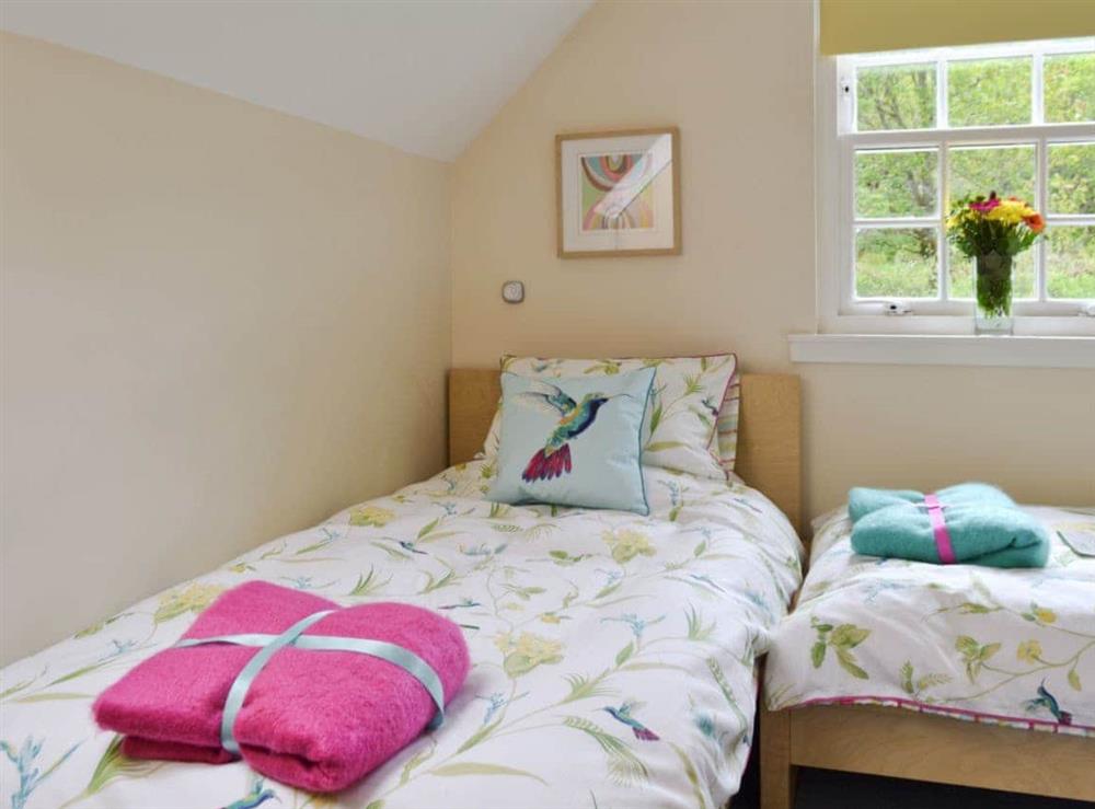 Twin bedroom at River Cottage in Enochdhu, Perthshire., Great Britain