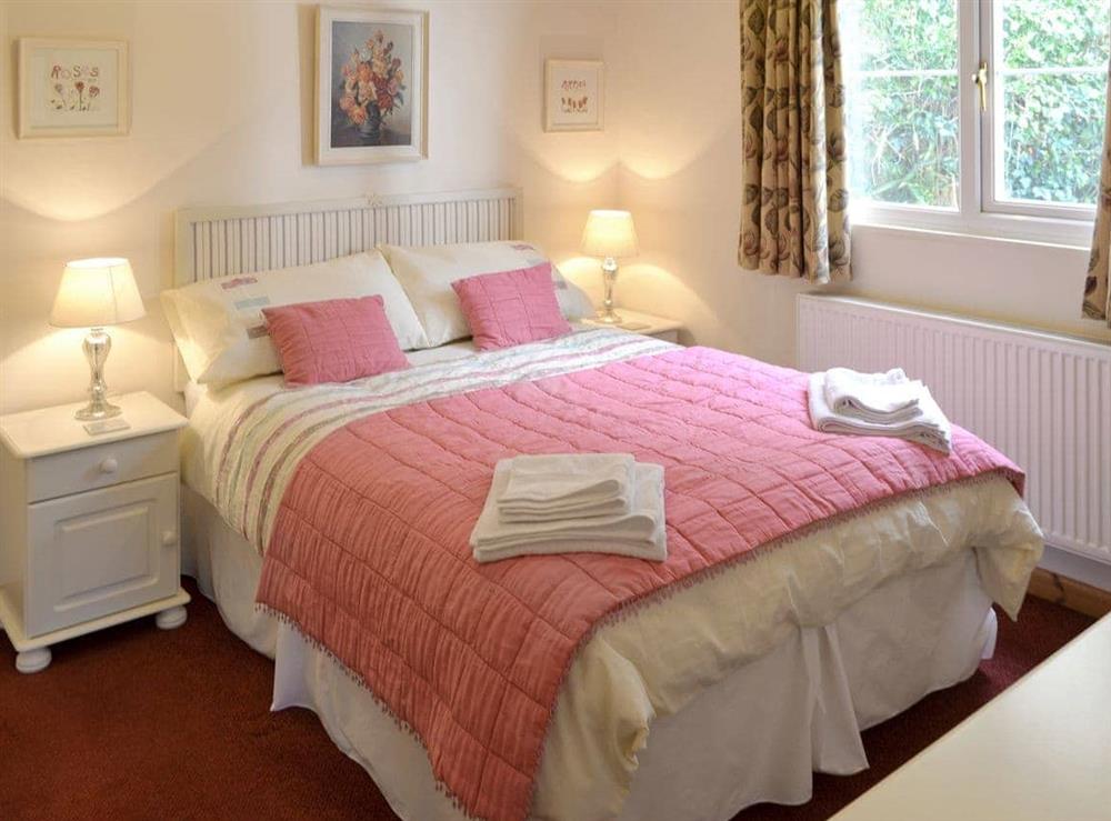Comfortable double bedroom at River Lodge in Polperro, near Looe, Cornwall