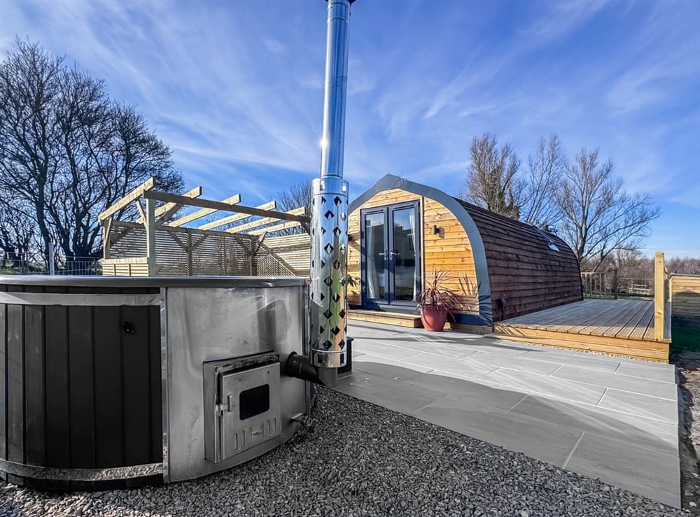 Hot tub at River Meadow Retreat in Hilgay, Norfolk