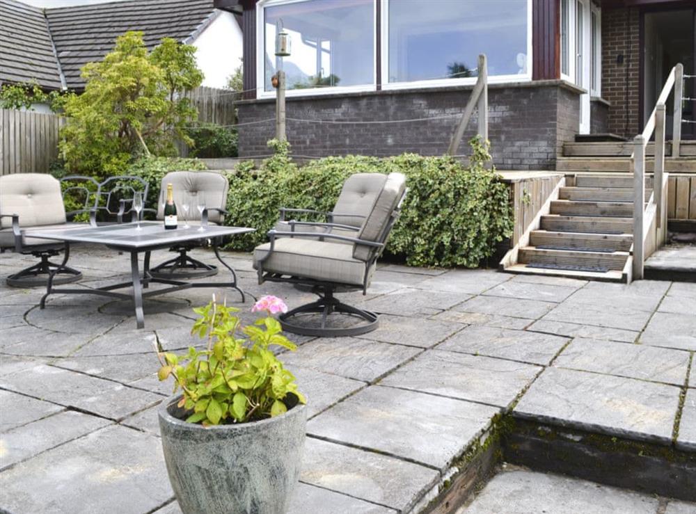 Peaceful patio area at River Mill House in Ballachulish, near Fort William, Argyll