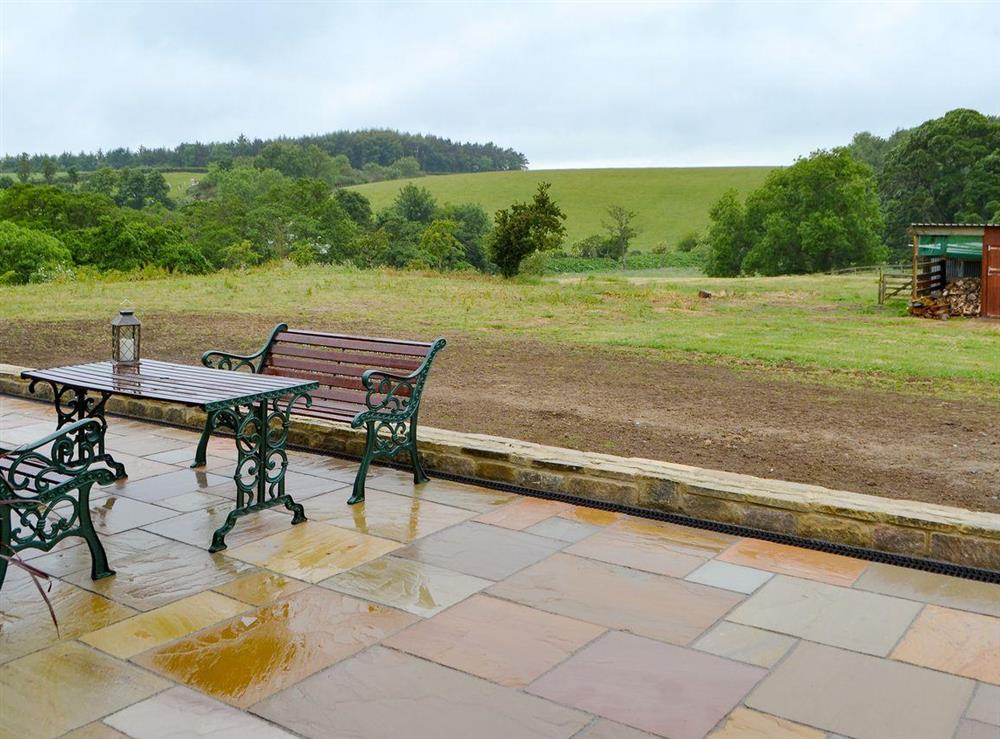 Spacious patio area at River View in Warkworth, near Amble, Northumberland