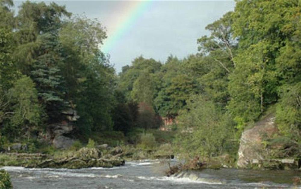 A view of Lacy’s Caves across the Eden on the Rowley Estate, image courtesy of Cumbria Fly Fishing