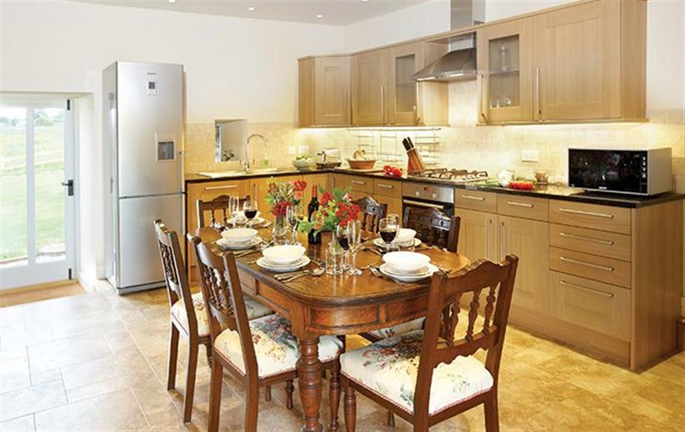 Open plan dining and kitchen area at Riverain, Nr Greystoke