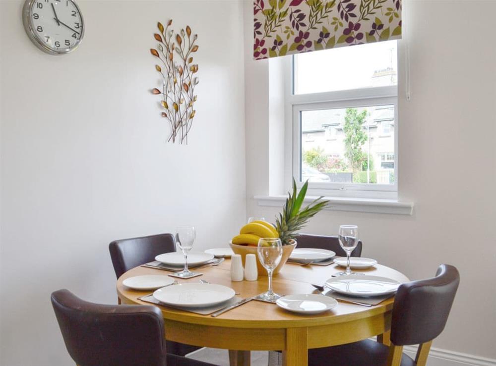 Charming dining area at Riverbank in Gatehouse of Fleet, near Castle Douglas, Dumfries and Galloway, Kirkcudbrightshire