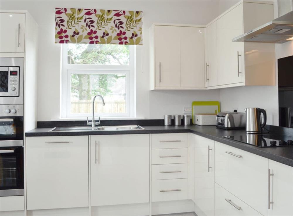 Well equipped kitchen at Riverbank in Gatehouse of Fleet, near Castle Douglas, Dumfries and Galloway, Kirkcudbrightshire