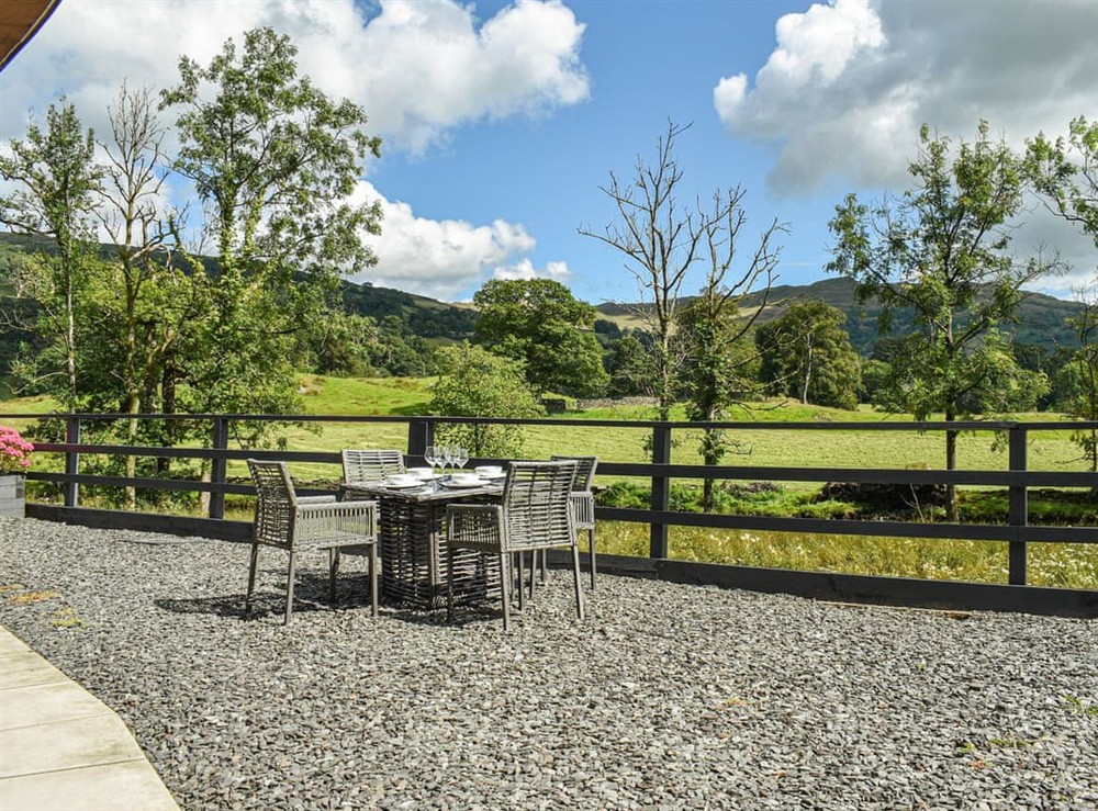 Outdoor area at Rivers Edge in Ambleside, Cumbria
