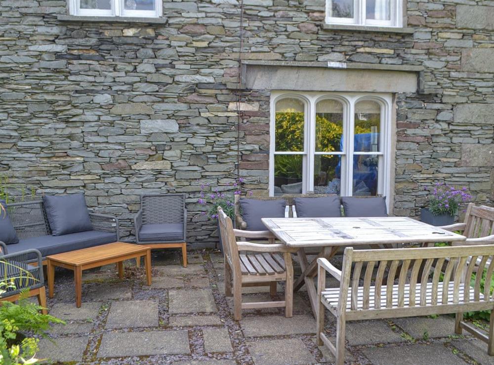 Sitting out area at Riversdale in White Bridge, near Grasmere, Cumbria