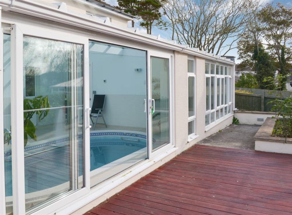 Rear with pool area at Riverside in Bude, Cornwall